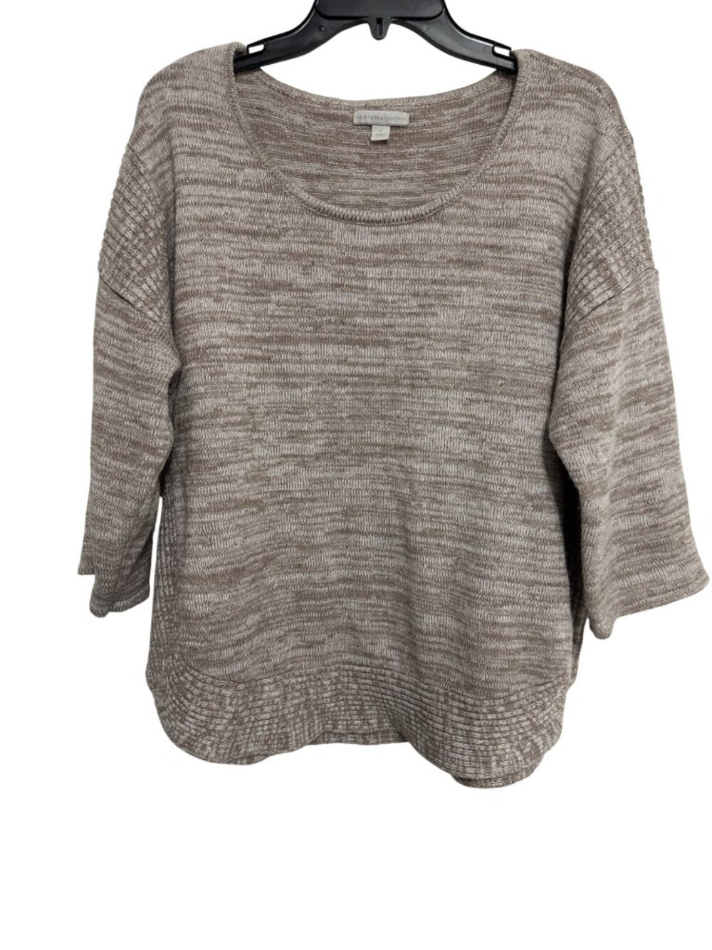 New York & Company Womens Beige Knit Pullover Sweater XL Soft Acrylic Lightweigh